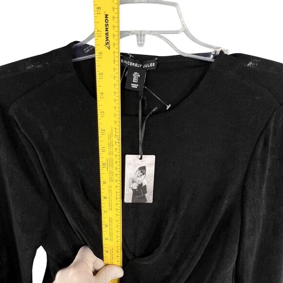 Sincerely Jules NWT Womens L Black Twist-Front Cropped Top Midi-Maxi Skirt Set - Picture 13 of 16